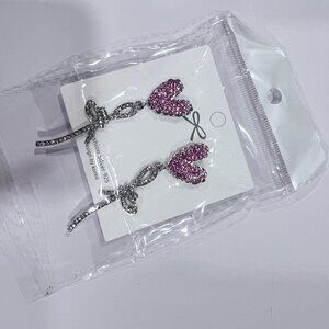 Heart and Bow Earrings 925